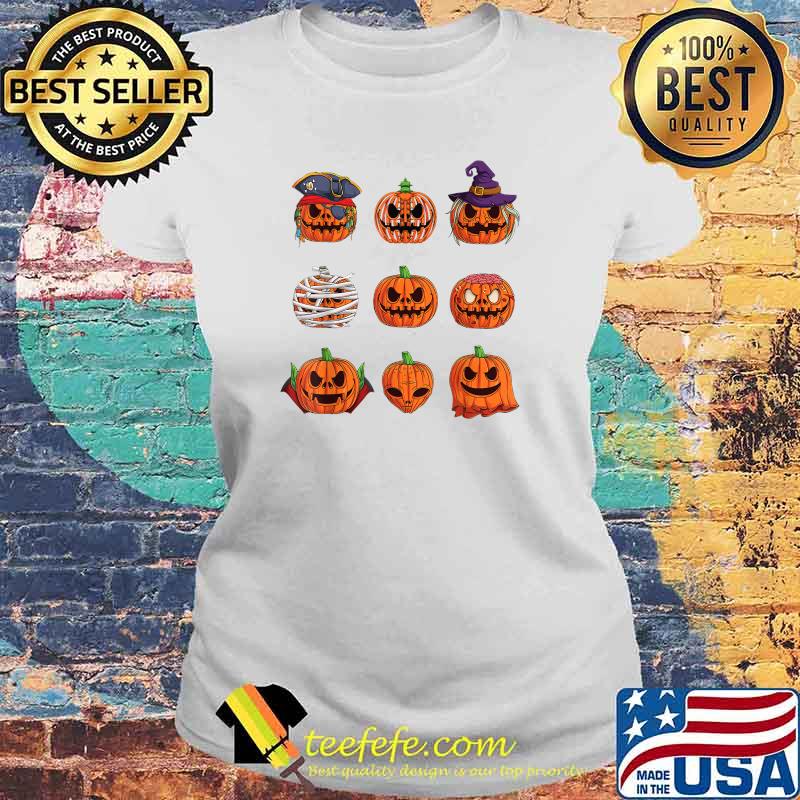 Halloween costume Pumpkin characters Face T-Shirt Laides tee Halloween costume Pumpkin characters Face T-Shirt Laides tee
