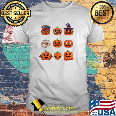 Halloween costume Pumpkin characters Face T-Shirt
