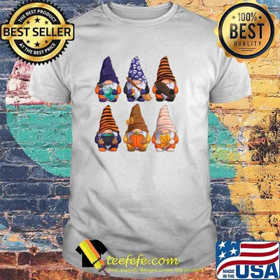 Halloween Gnomes Autumn Pumpkins Fall Holiday T-Shirt