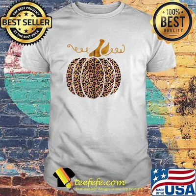 Halloween Leopard Pumpkin Autumn Thanksgiving T-Shirt