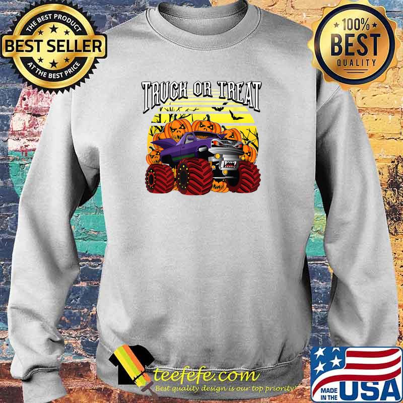 Halloween Monster Truck or Treat Scary Pumpkin Toddlers T-Shirt Sweater Halloween Monster Truck or Treat Scary Pumpkin Toddlers T-Shirt Sweater