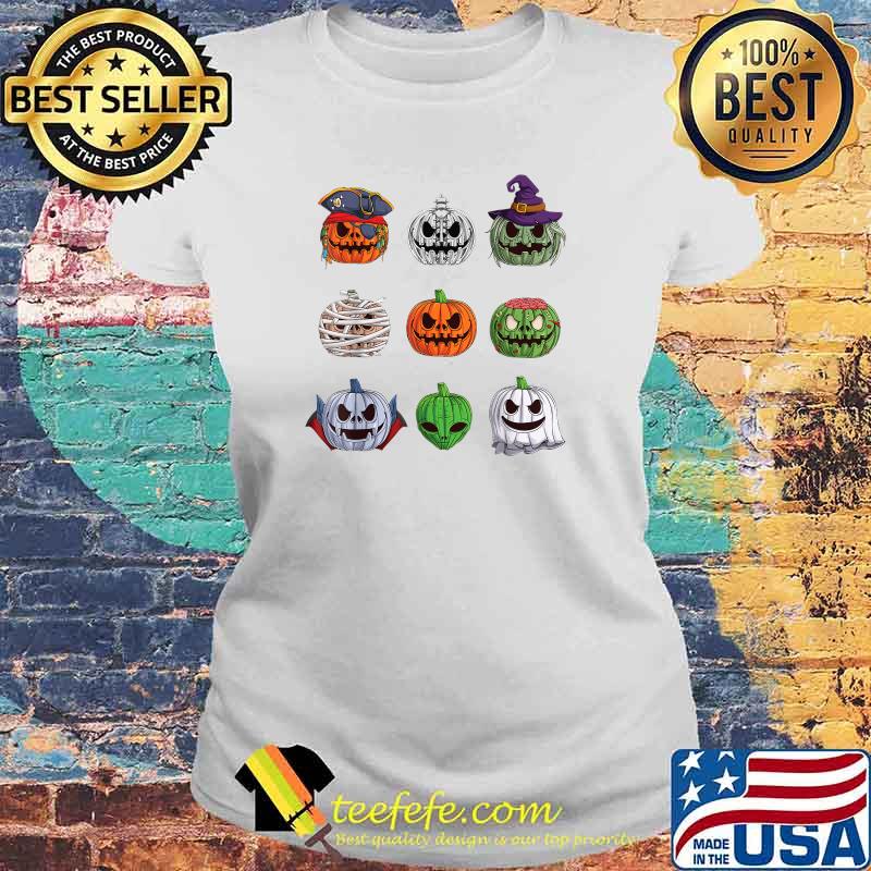 Halloween Pumpkin characters T-Shirt Laides tee Halloween Pumpkin characters T-Shirt Laides tee