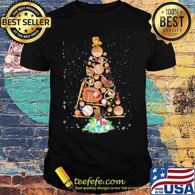 Happy Christmas Baseball Tree Shirt