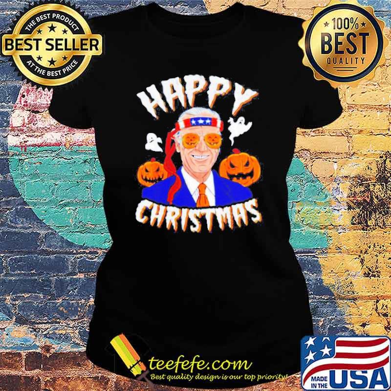 Happy Christmas Halloween jokes Joe Biden spooky s Ladies tee Happy Christmas Halloween jokes Joe Biden spooky s Ladies tee