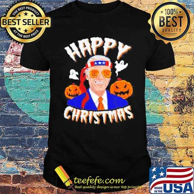 Happy Christmas Halloween jokes Joe Biden spooky shirt