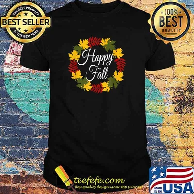 Happy Fall Leaves Halloween Holiday T-Shirt