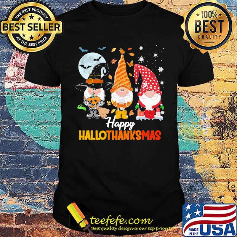 HAPPY HALLOTHANKSMAS TOMTE GARDEN GNOME SHIRT