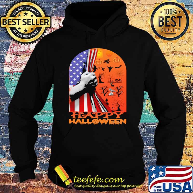 Happy Halloween American Flag Shirt Hoodie Happy Halloween American Flag Shirt Hoodie