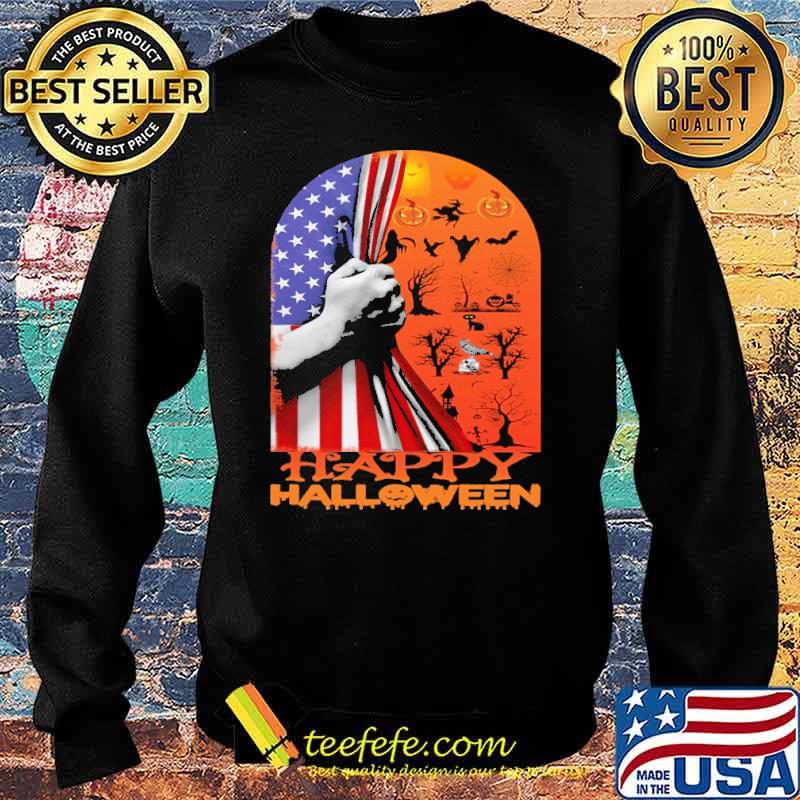 Happy Halloween American Flag Shirt Sweater Happy Halloween American Flag Shirt Sweater