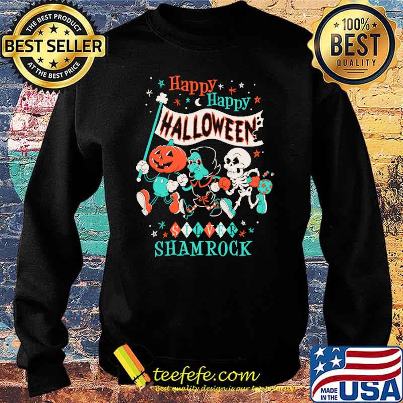 Happy Halloween Cartoon Silver Shamrock Creepy Cute Pumpkin Shirt Sweater Happy Halloween Cartoon Silver Shamrock Creepy Cute Pumpkin Shirt Sweater