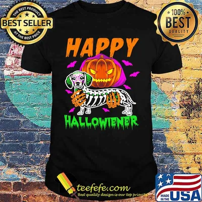 Happy halloween dachshund pumpkin shirt