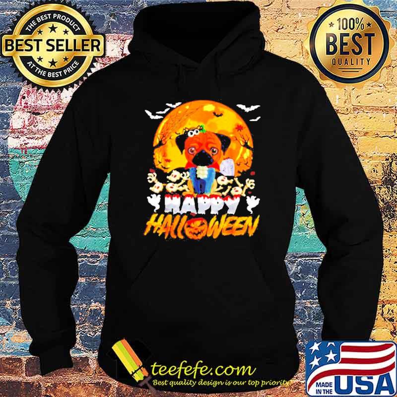 Happy Halloween Pug pumpkin and blood moons Hoodie Happy Halloween Pug pumpkin and blood moons Hoodie