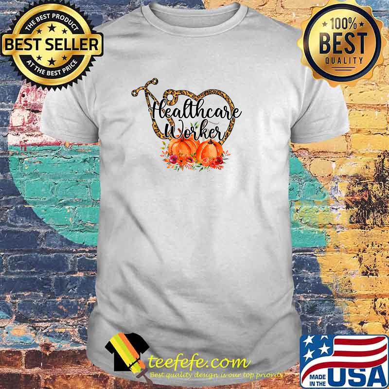 Healthcare Worker Leopard Cheetah Stethoscope T-Shirt