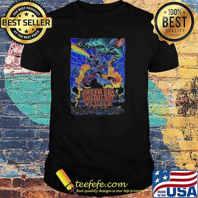 Hella Mega Tour green day fall out boy weezer shirt
