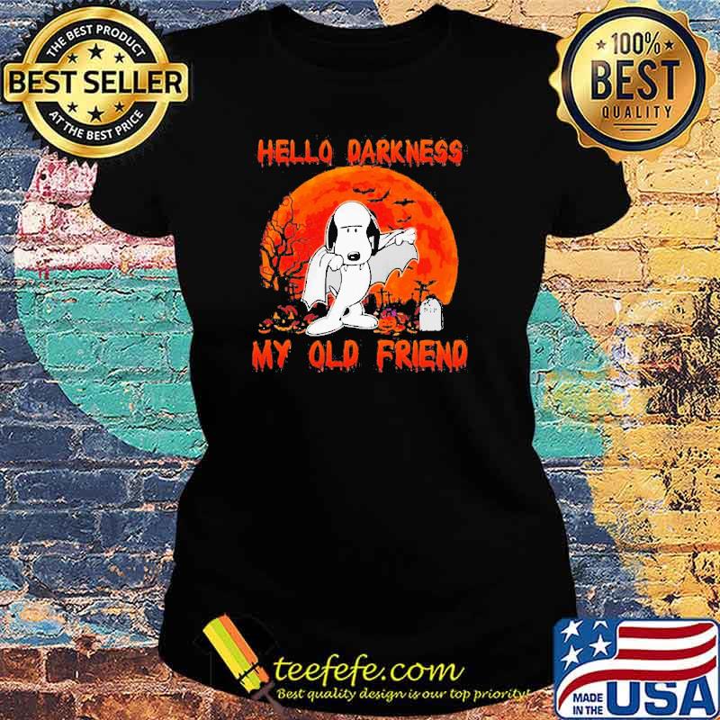 Hello darkness my old friend Snoopy blood moon s Ladies tee Hello darkness my old friend Snoopy blood moon s Ladies tee