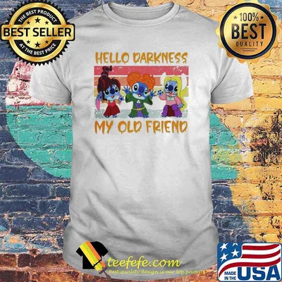 Hello darkness my old friend Stitch Hocus Pocus Vintage shirt