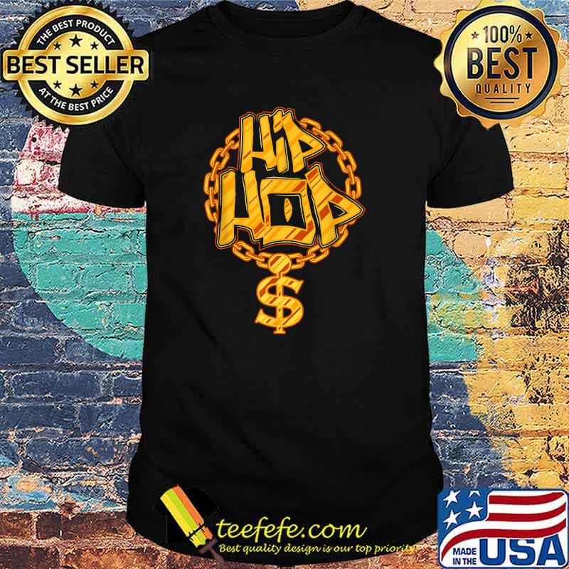 Hip Hop Gold Dollar Sign Rapper Rap Music Necklace T-Shirt