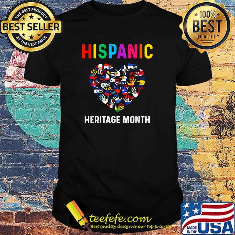 Hispanic Heritage month Hands All Countries Flags T-Shirt