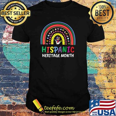 Hispanic Heritage month Rainbow All Countries Flags T-Shirt