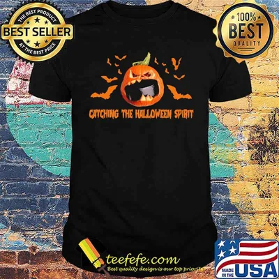 Hockey Catching The Halloween Spirit Pumpkin Shirt