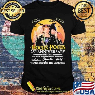 Hocus Pocus 28th Anniversary 1993 2021 Thank You For The Memories Signatures Moon Happy Halloween shirt