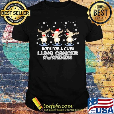 Hope for a cure Lung cancer awareness reindeer christmas shirt