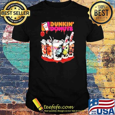 Horror Movie Characters Dunkin’ Donuts Coffee Halloween 2021 Shirt