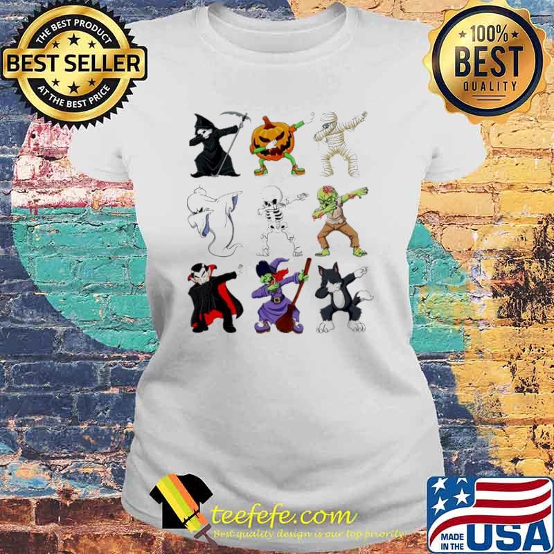 Horror movies characters dabbing Happpy Halloween s Laides tee Horror movies characters dabbing Happpy Halloween s Laides tee