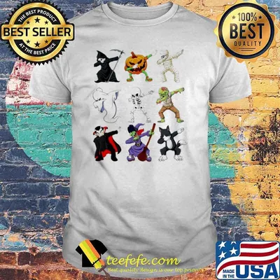Horror movies characters dabbing Happpy Halloween shirt
