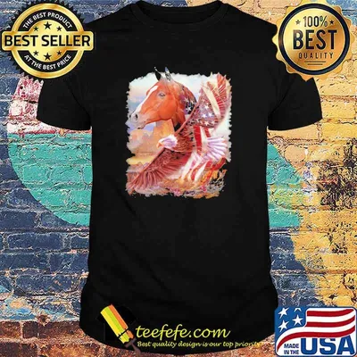 Horse american patriot usa flag and eagle shirt
