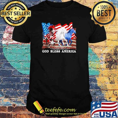 Horse God Bless America Usa Flag shirt