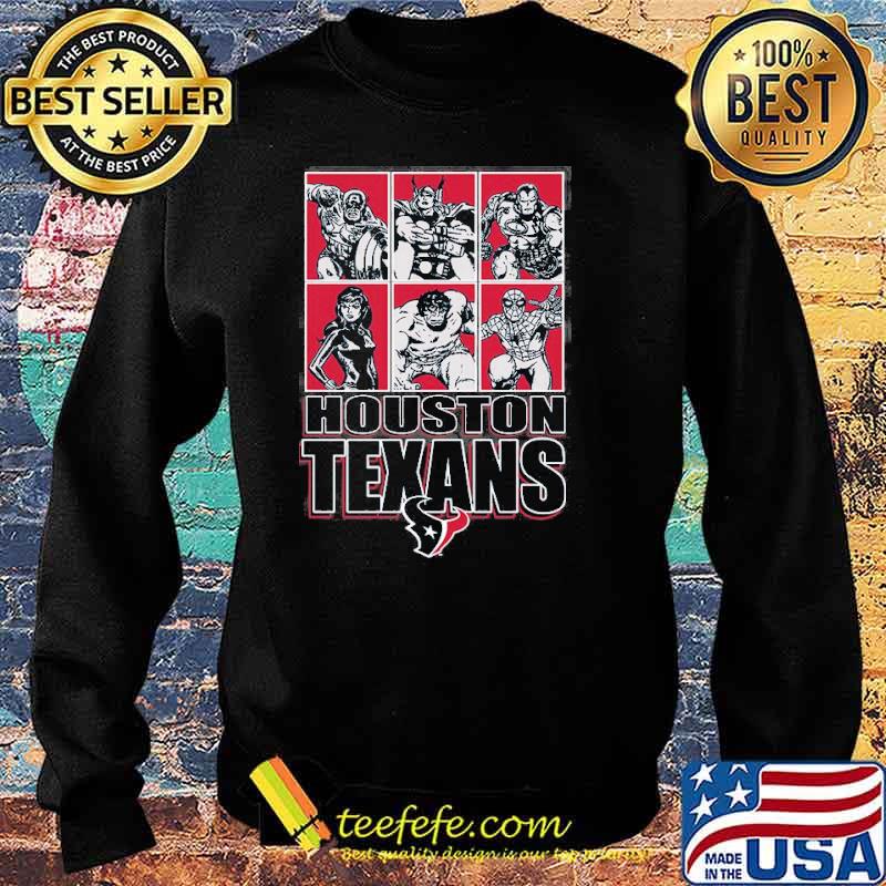 Houston Texans Disney Marvel Avengers Line-Up s Sweater Houston Texans Disney Marvel Avengers Line-Up s Sweater