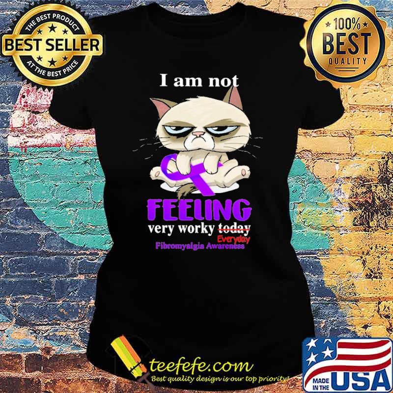 I Am Not Feeling Very Worky Everyday Fibromyalgia Awareness Cat Shirt Ladies tee I Am Not Feeling Very Worky Everyday Fibromyalgia Awareness Cat Shirt Ladies tee