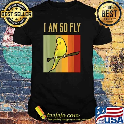 I am so Fly Retro Vintage Budgie Lover Budgerigar Parakeet T-Shirt