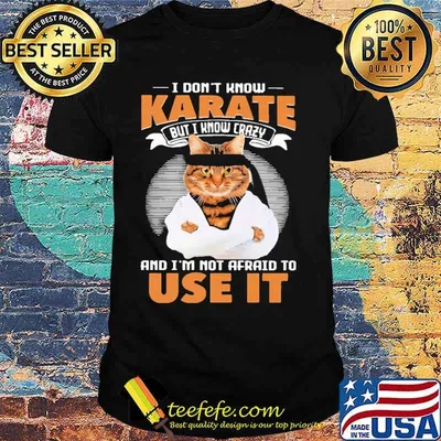 I Don't Know Karate But I Know Crazy And I'm Not Afraid To Use It Cat Shirt