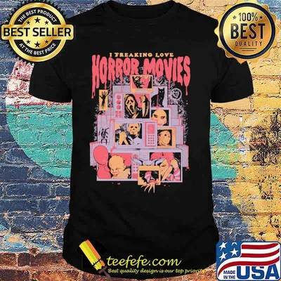 I Freaking Love Horror Movies Scary Clown Ghostface shirt