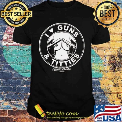 I Love Guns And Tities tactic cool koszulki dla niego shirt
