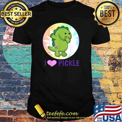 I Love Pickle Dinosaur Dab Moriahs Arts Elizabeths Cartoon Christmas T-Shirt