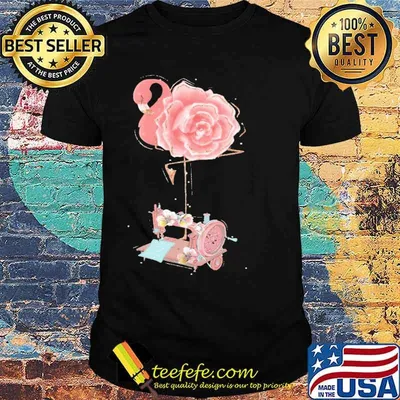 I love Sewing flamingo flower shirt