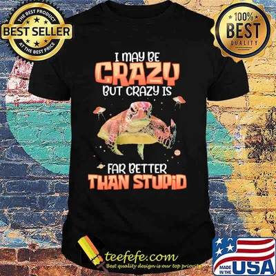 I May Be Crazy But Crazy Is Far Better Than Stupid Turtle Shirt