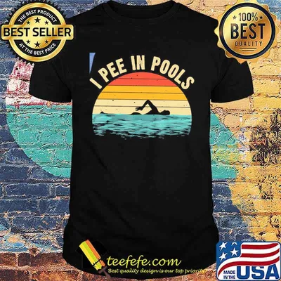I pee in pools swimming vintage sunset shirt