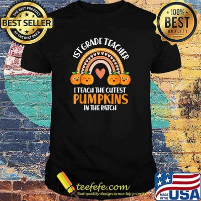 I Teach The Cutest Pumpkins In The Patch 1st Grade Teacher Halloween Costume T-Shirt