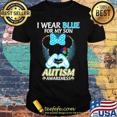 I Wear Blue For My Son Autism Awareness Mickey Shirt