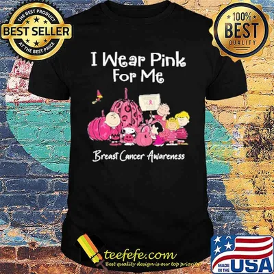 I wear pink for me breast cancer awareness peanuts pumpkin leopard shirt