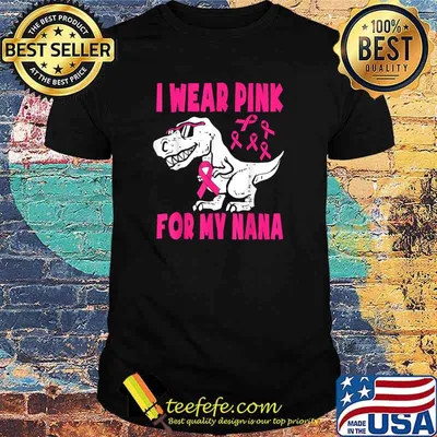 I Wear Pink For My Nana Dinosaur Breast Cancer Awareness T-Shirt