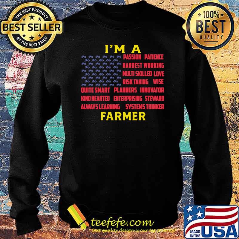 Im a farmer passion patience hardest working systems thinker usa flag s Sweater Im a farmer passion patience hardest working systems thinker usa flag s Sweater