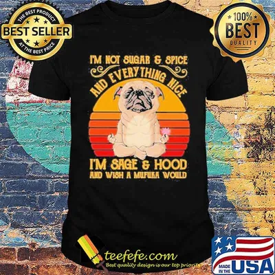 I’m Not Sugar And Spice And Everything Nice I’m Sage And Hood And Wish A Mufuka Would Pug Dog Yoga Vintage Shirt