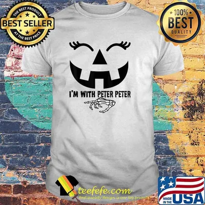 Im With Peter Pumpkin Halloween Skelrton Hand T-Shirt