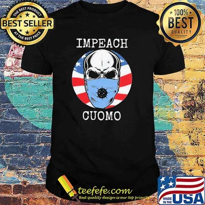 impeach Andrew Cuomo Skull Mask American Flag Shirt