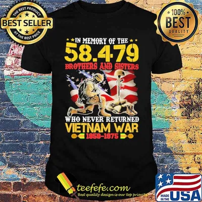 In Memory Of The 58479 Brothers And Sisters Who Never returned Vietnam War 1959 1975 American Flag shirt